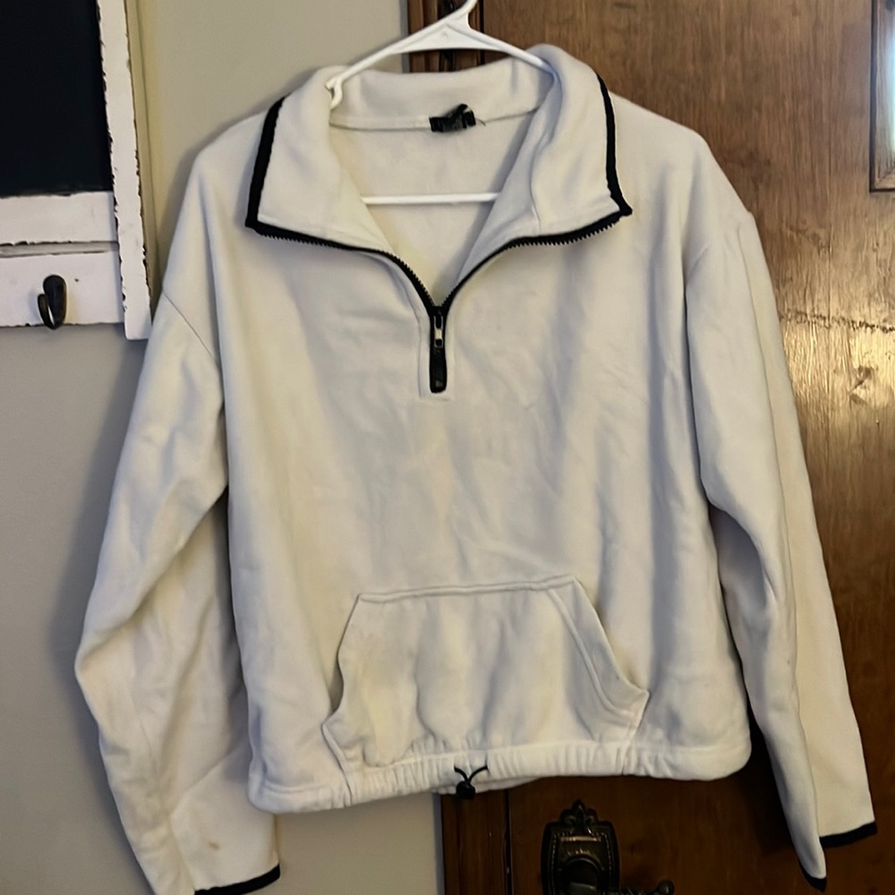 white sweatshirt